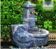 Stone Faucet Cast Stone Garden Fountains Granite Sink For Backyard Lightweight 2