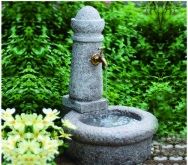 Stone Faucet Cast Stone Garden Fountains Granite Sink For Backyard Lightweight 0